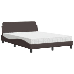 Letto con Materasso Marrone Scuro 120x200cm Tessuto 3208367