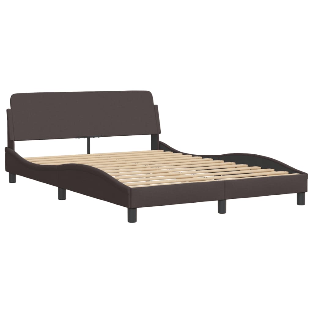 Letto con Materasso Marrone Scuro 120x200cm Tessuto 3208367