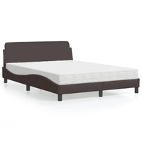 Letto con Materasso Marrone Scuro 120x200cm Tessuto 3208367