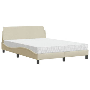 Letto con Materasso Crema 120x200 cm in Tessuto 3208369