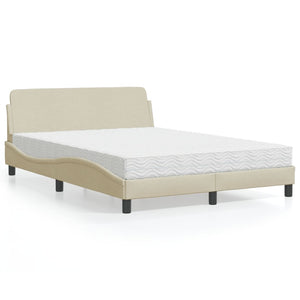 Letto con Materasso Crema 120x200 cm in Tessuto 3208369