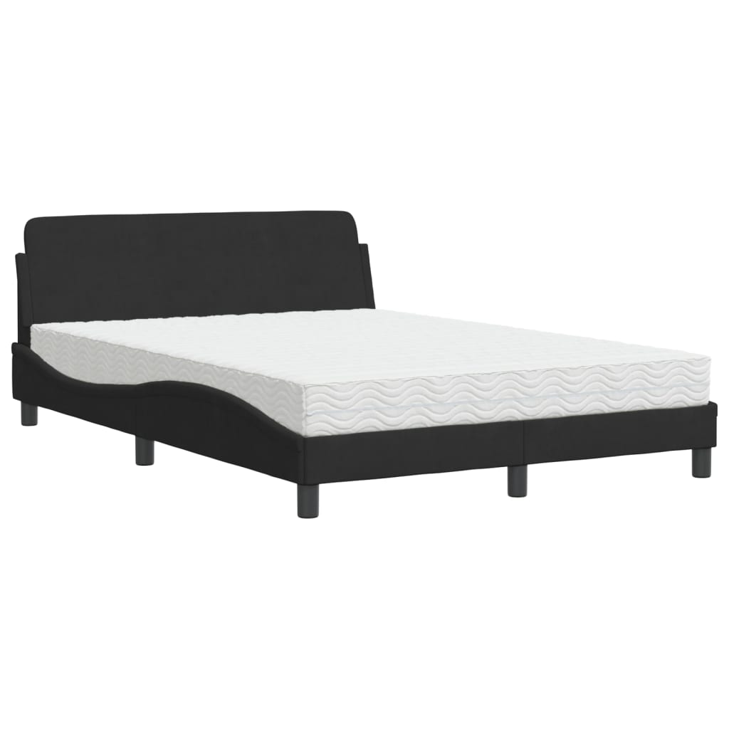 Letto con Materasso Nero 120x200 cm in Velluto 3208373