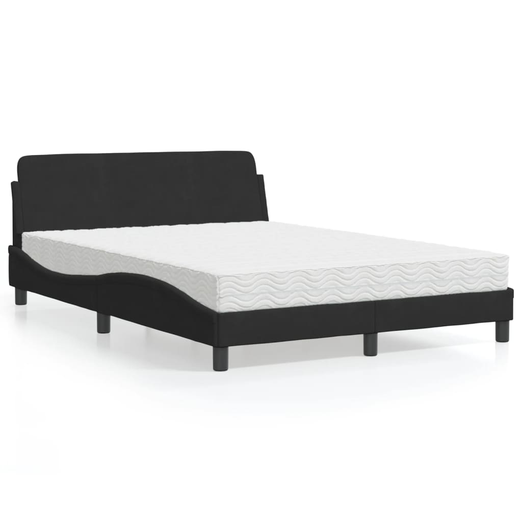 Letto con Materasso Nero 120x200 cm in Velluto 3208373