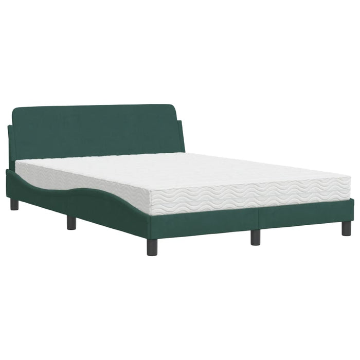 Letto con Materasso Verde Scuro 120x200 cm in Velluto 3208374