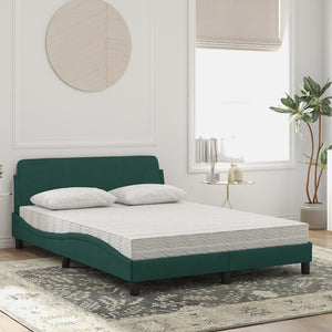 Letto con Materasso Verde Scuro 120x200 cm in Velluto 3208374