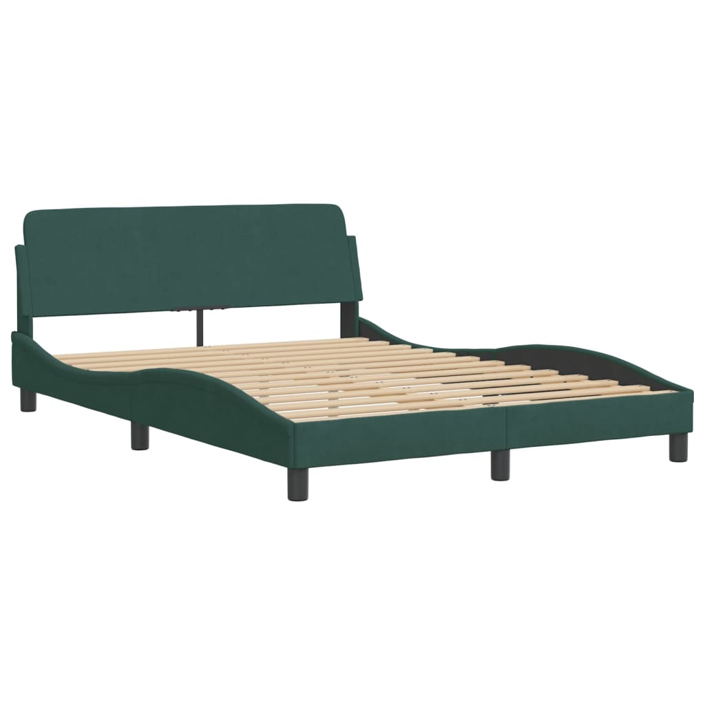 Letto con Materasso Verde Scuro 120x200 cm in Velluto 3208374