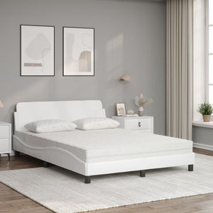 Letto con Materasso Bianco 120x200 cm in Similpelle 3208378