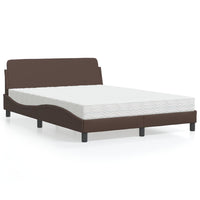 Letto con Materasso Marrone 120x200cm in Similpelle 3208379