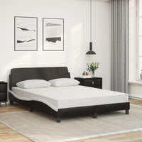 Letto con Materasso Nero e Bianco 120x200 cm in Similpelle 3208382