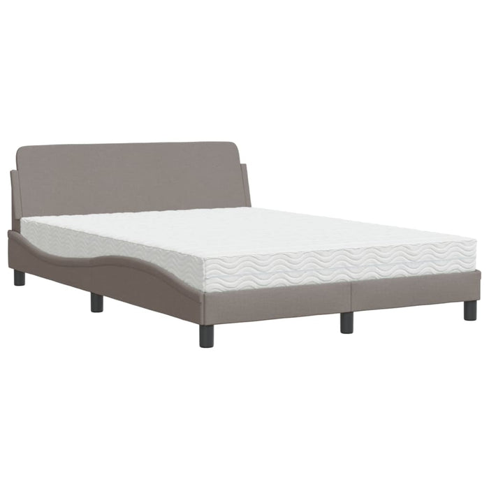 Letto con Materasso Tortora 140x190 cm in Tessuto 3208388