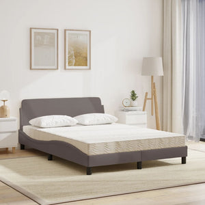 Letto con Materasso Tortora 140x190 cm in Tessuto 3208388