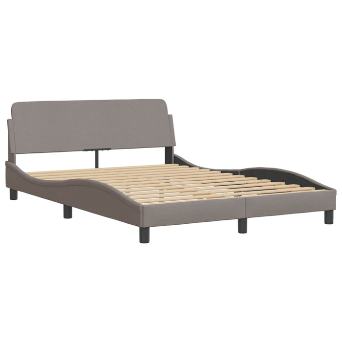 Letto con Materasso Tortora 140x190 cm in Tessuto 3208388