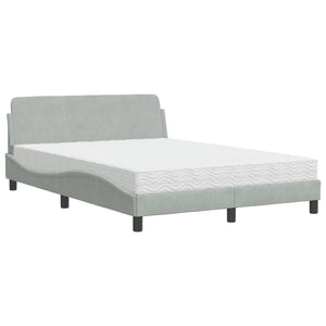 Letto con Materasso Grigio Chiaro 140x190 cm in Velluto 3208391