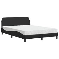 Letto con Materasso Nero 140x190 cm in Similpelle 3208397