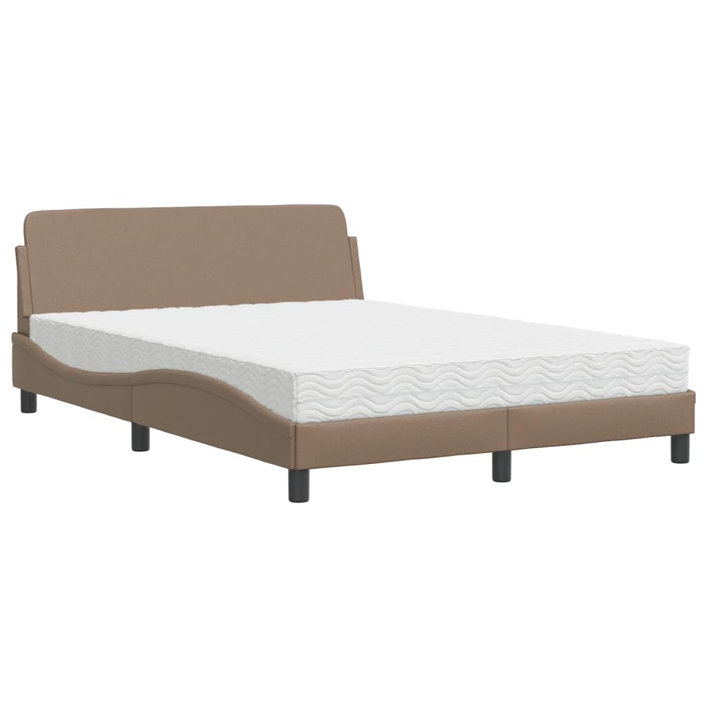 Letto con Materasso Cappuccino 140x190cm Similpelle 3208401