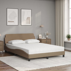 Letto con Materasso Cappuccino 140x190cm Similpelle 3208401