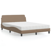 Letto con Materasso Cappuccino 140x190cm Similpelle 3208401