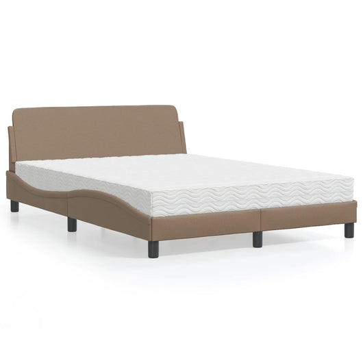 Letto con Materasso Cappuccino 140x190cm Similpelle 3208401