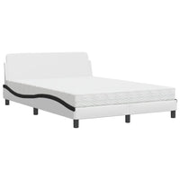 Letto con Materasso Bianco e Nero 140x190 cm in Similpelle 3208403