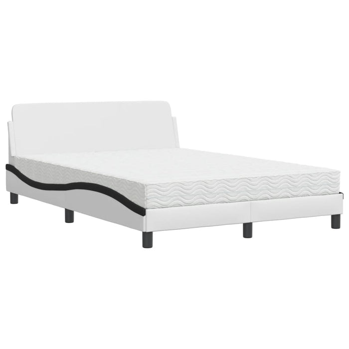 Letto con Materasso Bianco e Nero 140x190 cm in Similpelle 3208403