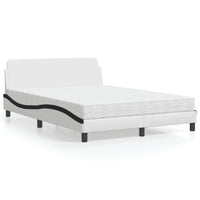 Letto con Materasso Bianco e Nero 140x190 cm in Similpelle 3208403