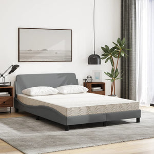 Letto con Materasso Grigio Chiaro 140x200cm Tessuto 3208404