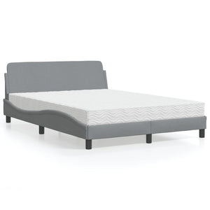 Letto con Materasso Grigio Chiaro 140x200cm Tessuto 3208404