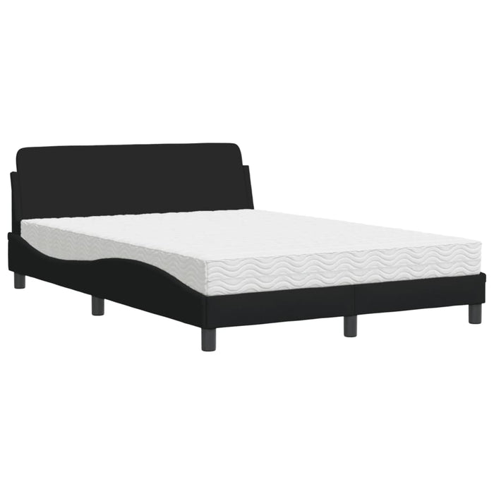 Letto con Materasso Nero 140x200 cm in Tessuto 3208406