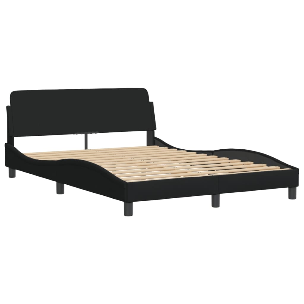 Letto con Materasso Nero 140x200 cm in Tessuto 3208406