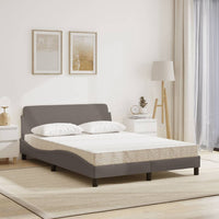 Letto con Materasso Tortora 140x200 cm in Tessuto 3208408