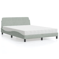 Letto con Materasso Grigio Chiaro 140x200 cm in Velluto 3208411