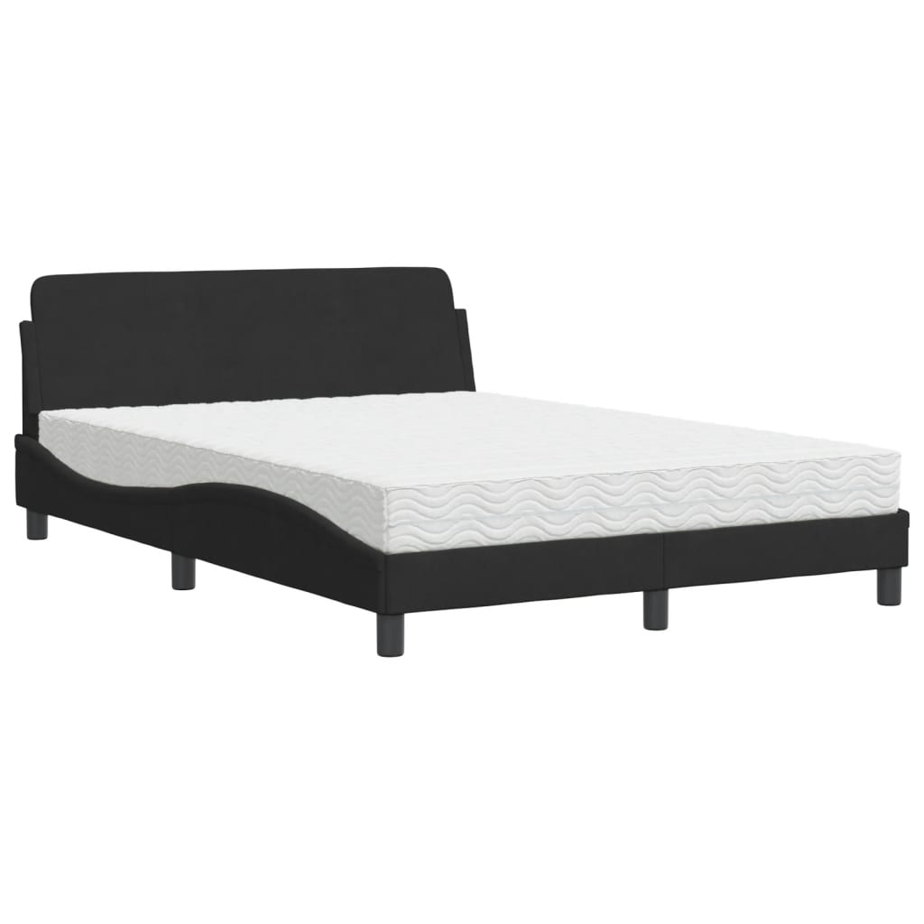 Letto con Materasso Nero 140x200 cm in Velluto 3208413