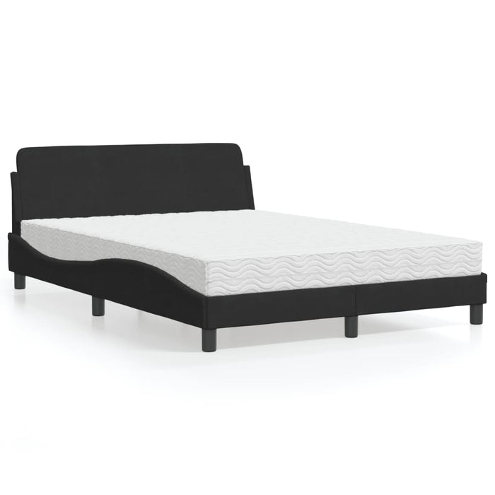 Letto con Materasso Nero 140x200 cm in Velluto 3208413