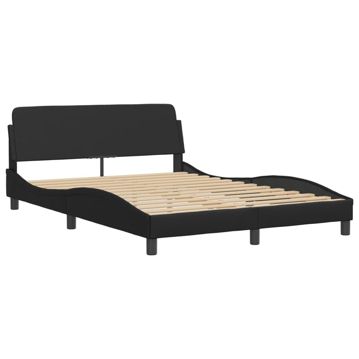 Letto con Materasso Nero 140x200 cm in Similpelle 3208417