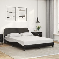 Letto con Materasso Nero e Bianco 140x200 cm in Similpelle 3208422