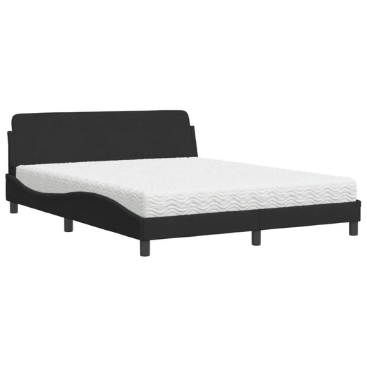 Letto con Materasso Nero 160x200 cm in Velluto 3208433