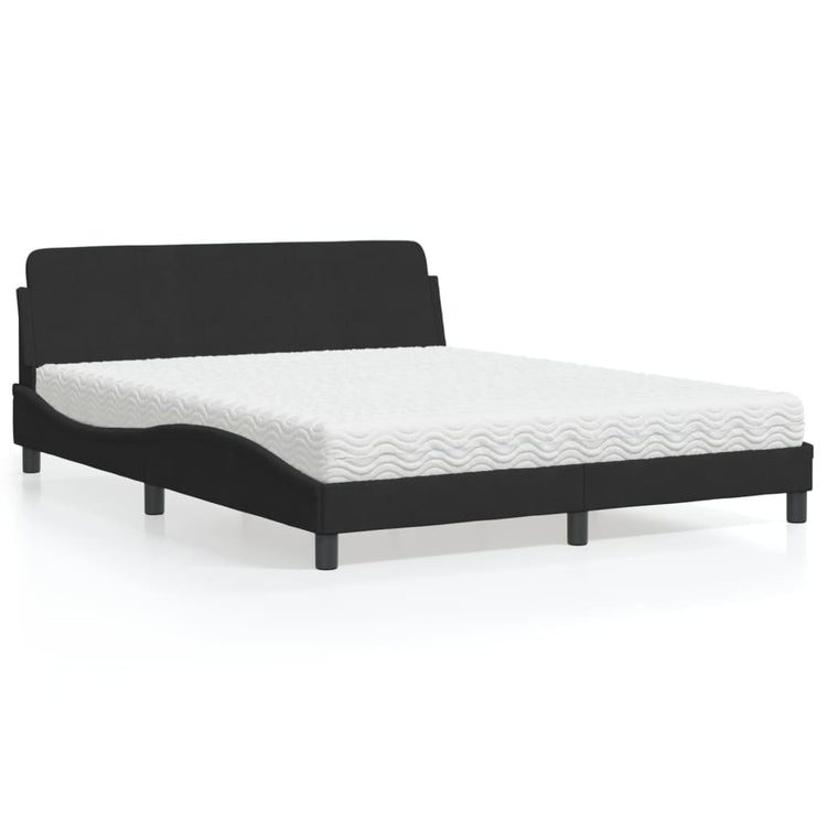 Letto con Materasso Nero 160x200 cm in Velluto 3208433