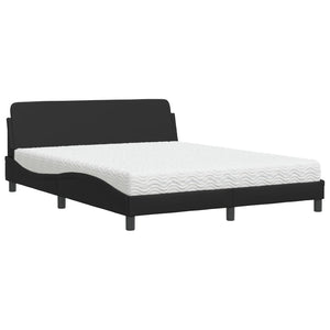 Letto con Materasso Nero 160x200 cm in Similpelle 3208437