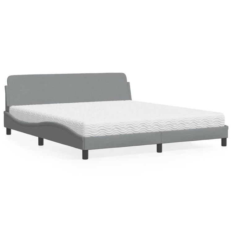 Letto con Materasso Grigio Chiaro180x200 cm Tessuto 3208444