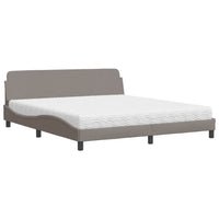 Letto con Materasso Tortora 180x200 cm in Tessuto 3208448