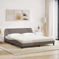 Letto con Materasso Tortora 180x200 cm in Tessuto 3208448