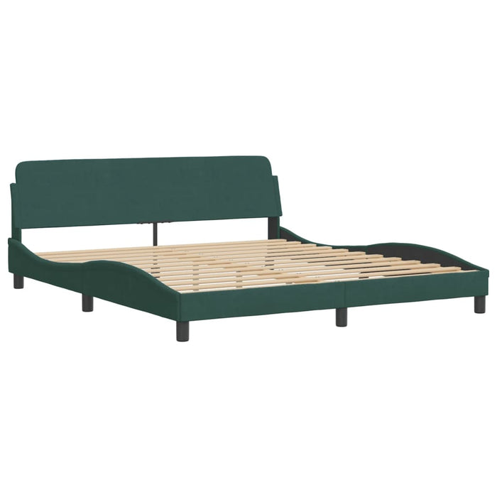 Letto con Materasso Verde Scuro 180x200 cm in Velluto 3208454