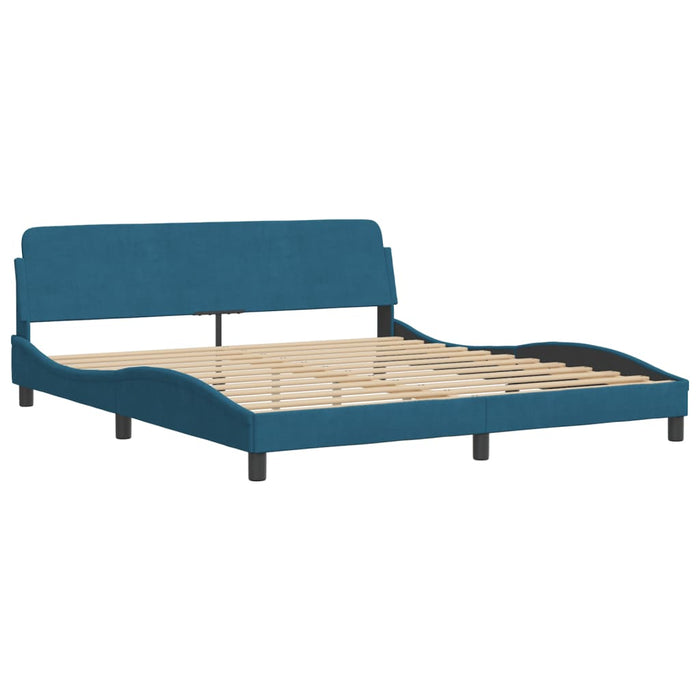 Letto con Materasso Blu 180x200 cm in Velluto 3208455