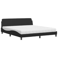 Letto con Materasso Nero 180x200 cm in Similpelle 3208457