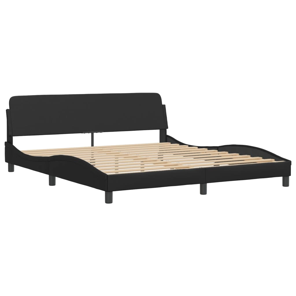 Letto con Materasso Nero 180x200 cm in Similpelle 3208457