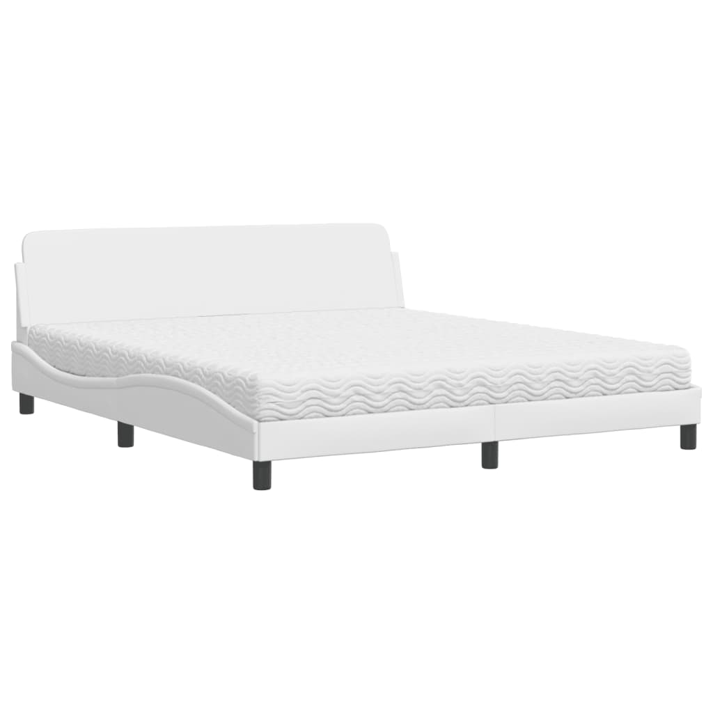 Letto con Materasso Bianco 180x200 cm in Similpelle 3208458