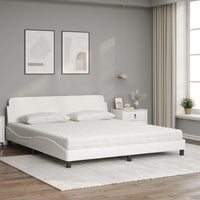 Letto con Materasso Bianco 180x200 cm in Similpelle 3208458