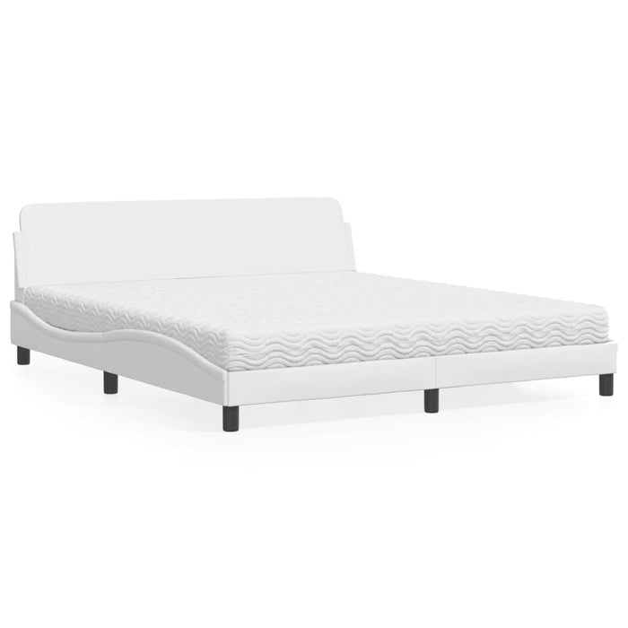 Letto con Materasso Bianco 180x200 cm in Similpelle 3208458