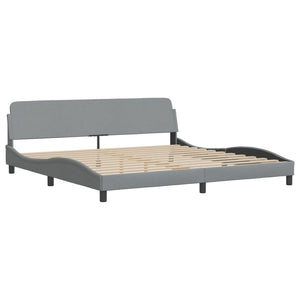 Letto con Materasso Grigio Chiaro 200x200 cm in Tessuto 3208464