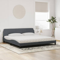 Letto con Materasso Grigio Scuro 200x200 cm Velluto 3208472